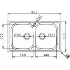 Maidtec Fedra 2B Ένθετος Νεροχύτης 86x50cm Inox Σατινέ 107162501 Maidtec Fedra 2B Ένθετος Νεροχύτης 86x50cm Inox Σατινέ 107162501